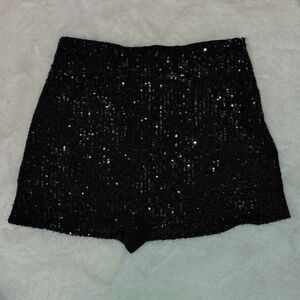 Show Me Your MuMu Black Sequin High Waist Shorts
